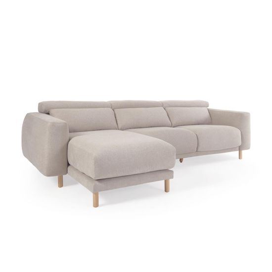 3-местный диван Singa с левым шезлонгом бежевого цвета 296 см