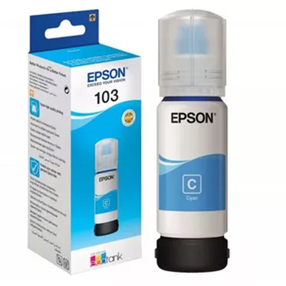 Контейнер с чернилами Epson 103 (C13T00S24A) для L3100/3101/3110/3150/3151 голубой