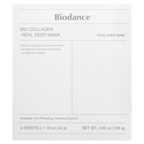 Biodance, Bio Collagen-Real Deep Beauty Mask, 4 шт. По 34 г (1,19 унции)