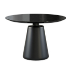 Стол круглый Ikon 100, керамика глянцевая, черная