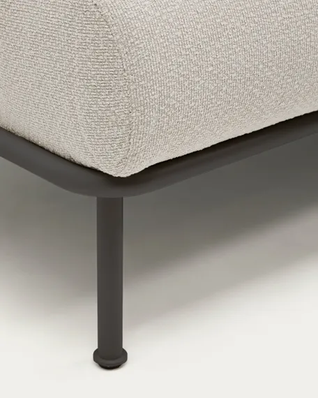 2-местный диван Aurum из шенилла цвета экрю и серого металла 210 см