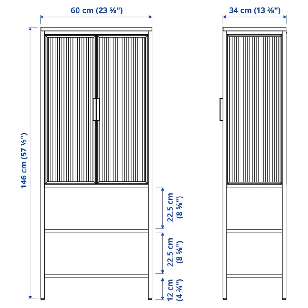 Шкаф-витрина - MOSSJÖN / MOSSJON IKEA/  МОССДЖОН  ИКЕА,  146х60 см,  серый