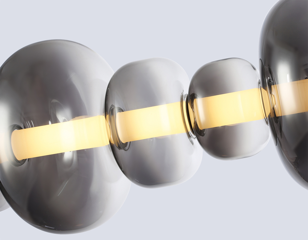 Светильник светодиодный подвесной LH11072 BK/SM черный/дымчатый 36W 3000K 745*230*230