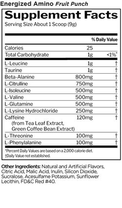 RULE ONE Energized Amino 9 270g , Аминокислоты со вкусом Фруктовый пунш