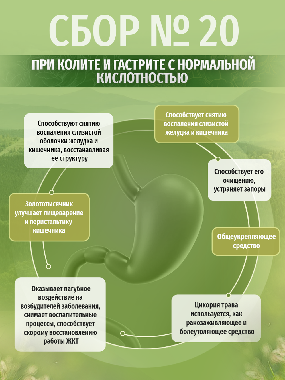 Сбор № 20 При колите и гастрите с нормальной кислотностью