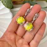 LEFIREL' Серьги серебряные женские "Утро в Провансе" с бусинами из муранского стекла / ювелирные украшения из родированного серебра 925