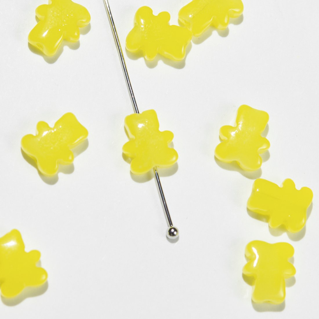 Бусины в форме лимонных мишек, 9*8мм, акрил