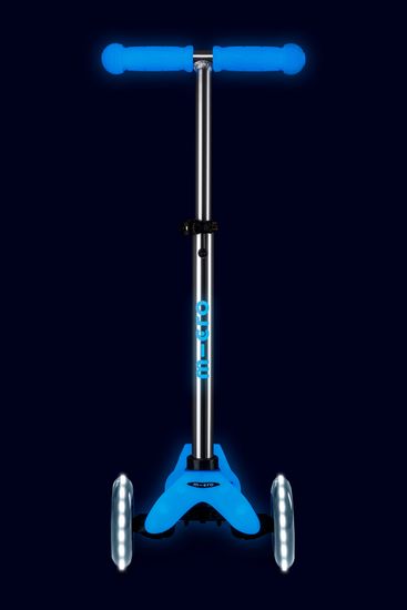 Самокат Mini Micro Deluxe Glow (светящийся) LED арктический синий