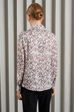 22881 Блузка женская (бежевый принт)