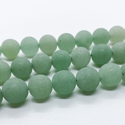 Авантюрин матовый бусины, диаметр 10,4-10,6 мм, цена за 18-19 шт (1/2 нити)