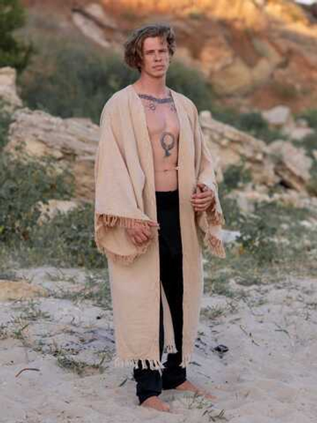 Кимоно без пояса (бежевое)