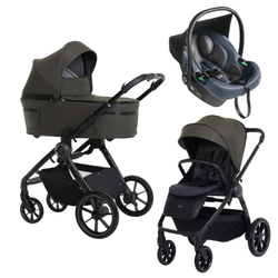 Детская коляска 3 в 1 Espiro Yoga 2025 и автокресло Pi Gray blue 114 life balance voice of nature / Серый/синий (Gray blue 103)