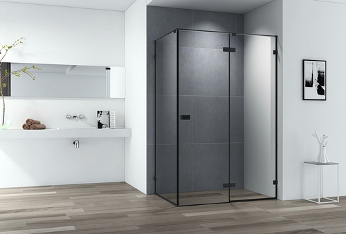 Душевой уголок Cezares Bellagio 100x100 BELLAGIO-A-1-100-C-NERO профиль Черный матовый стекло прозрачное