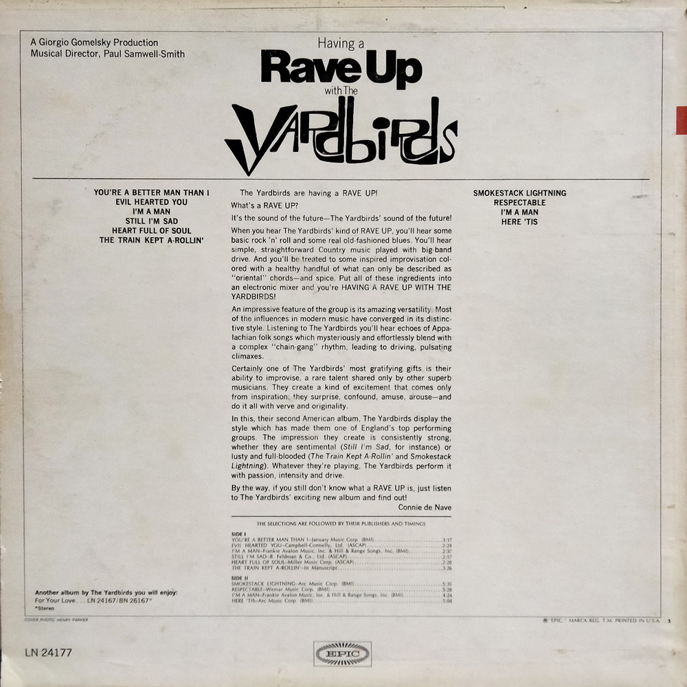 The Yardbirds / Having A Rave Up With The Yardbirds (LP)