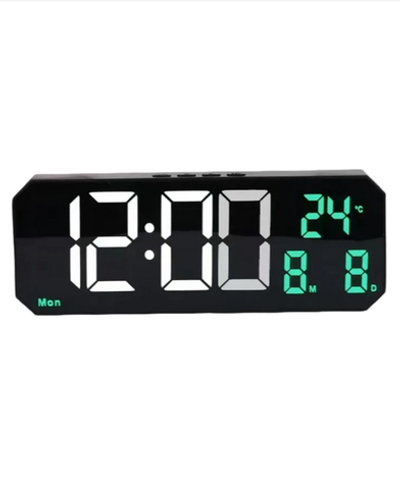 Часы-будильник настольно-настенные LED 5505 White&Green