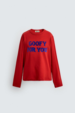 ZARA X DISNEY ФУТБОЛКА С ТЕКСТОМ, КРАСНЫЙ