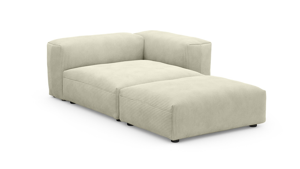 Оттоманка Фиджи Cilium Bone 137*221*62 см, Белый Вельвет Нераскладной Фиеста