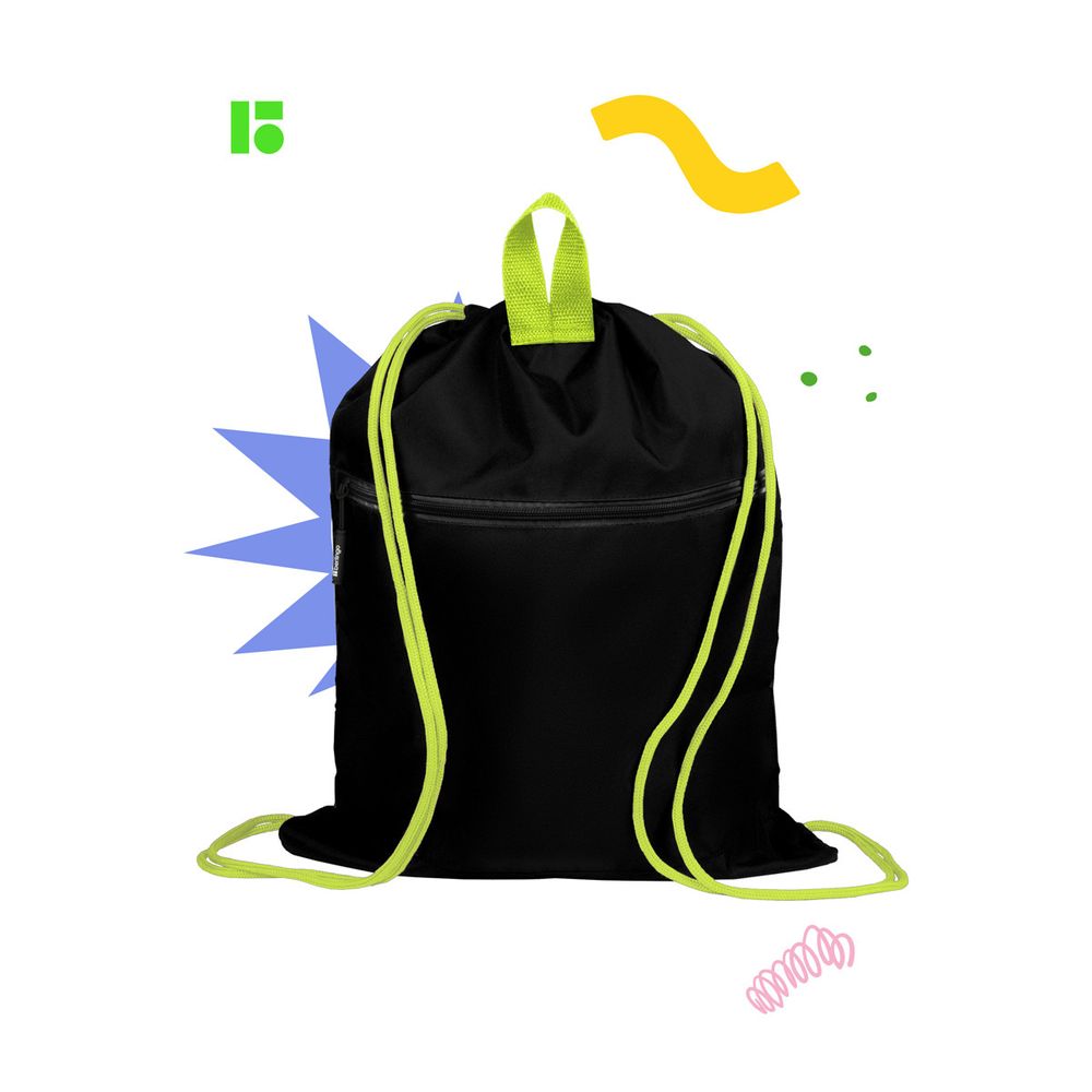 Мешок для обуви 1 отделение Berlingo "Digital style", 400*480мм, расширяющееся дно, светоотражающая лента, карман на молнии