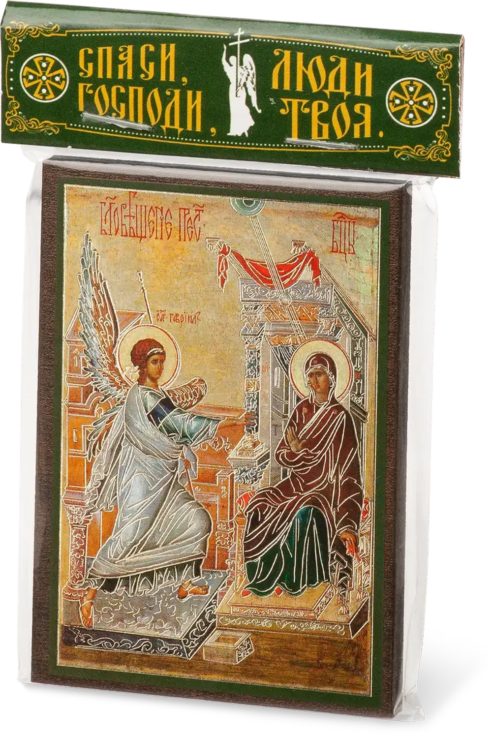 Икона БМ "Благовещение" 6х9 на МДФ-6