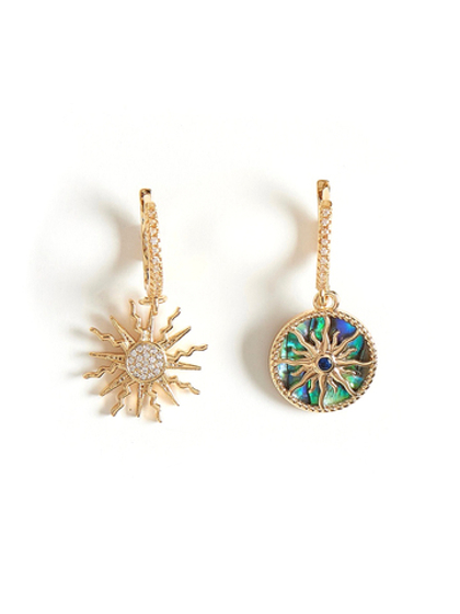 Серьги "Crystal Sun" с перламутром Gold