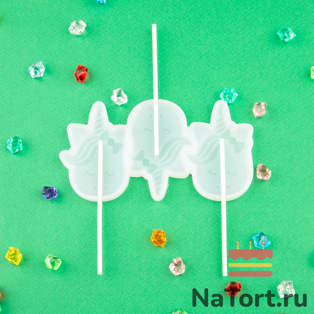 Силиконовая форма для леденцов «Единорожки»