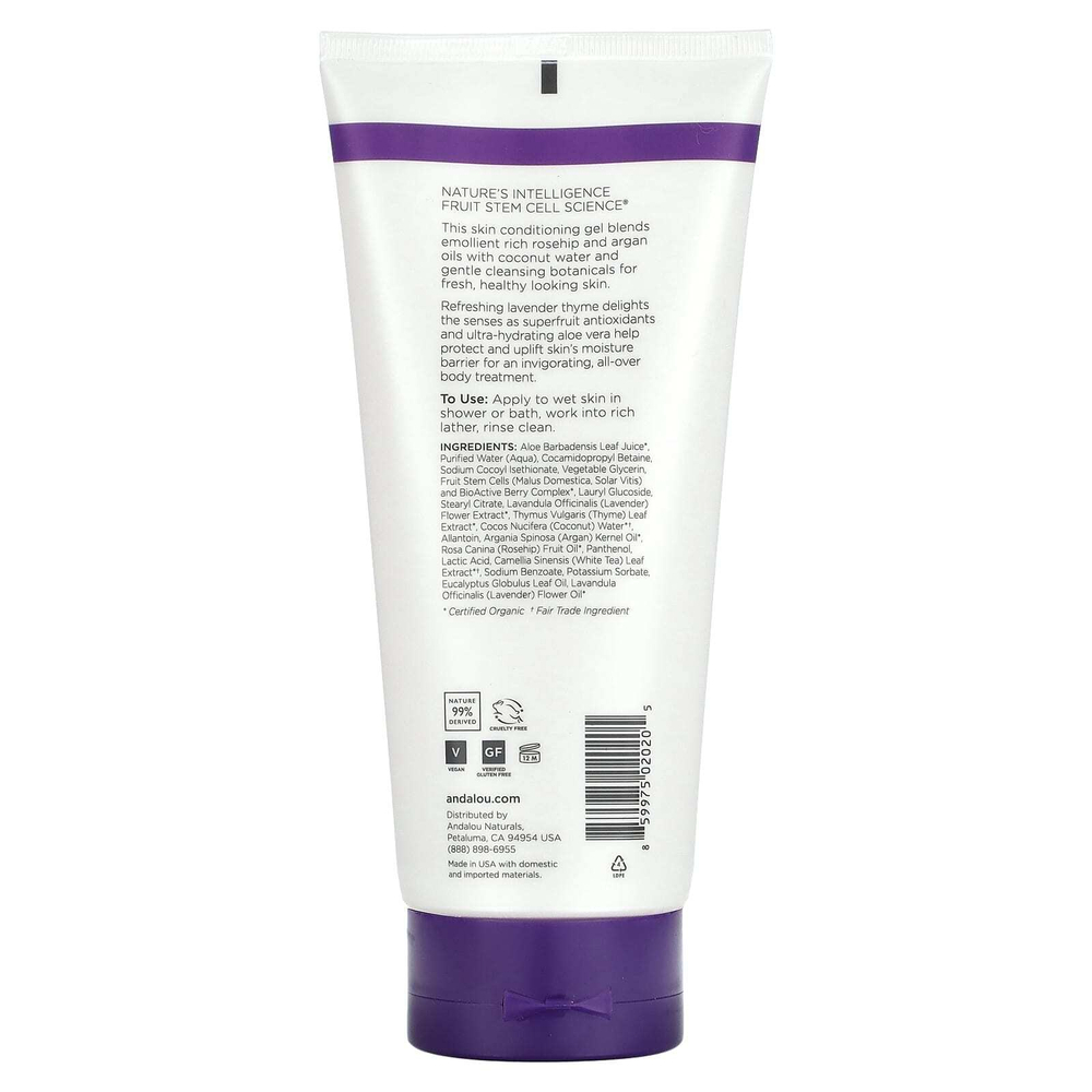 Andalou Naturals, Гель для душа, освежающий, лаванда и чабрец, 251 мл (8,5 жидк. унц.)