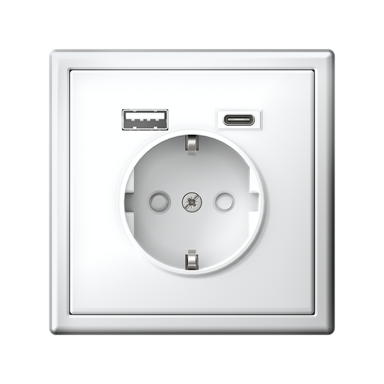 Розетка ArtGallery 16А с 2-мя заряд. устройствами USB A+C 5В/2.4А/3А 2х5В/1.5А механизм бел. SE GAL000132