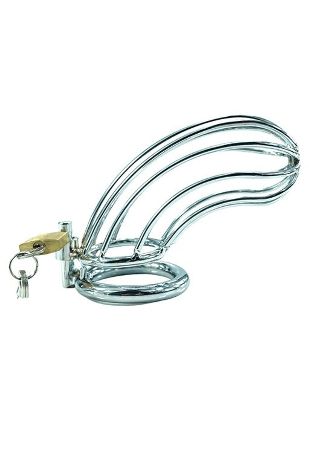 Мужской пояс верности с фиксированным кольцом под мошонку (Цвет: серебристый)