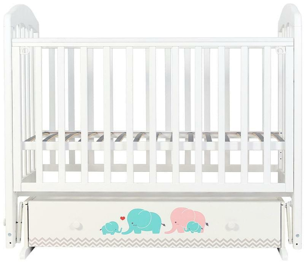 Кровать детская 120*60 "СИЛЬВИЯ"-7 (арт.47) универ маят/ящ "Слоники"