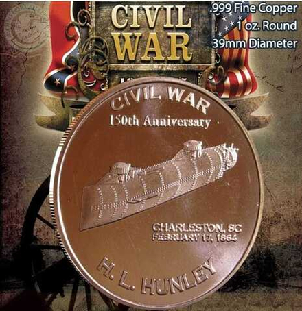США 1 унция Гражданская война - H.L. Hunley