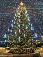 ель светодинамическая "Лесная" уличная искусственная, ствольная