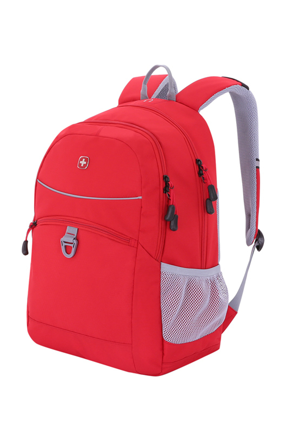 Яркий городской рюкзак красный с серым 26 л со светоотражающими элементами WENGER 6651114408