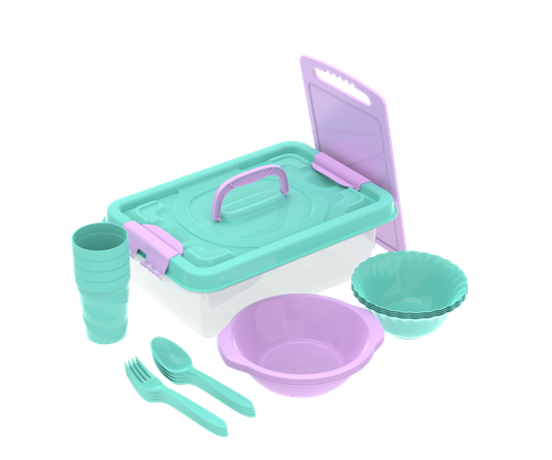 Набор для пикника №17 Все за стол-2 (6 персон, 52предмета)