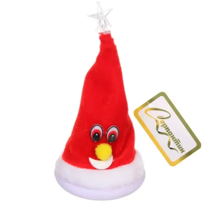 Ёлка музыкальная 17,5 см «Веселье», красный (работает от 3*АА - в комплект не входят)