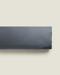 ZARA HOME (200 НИТЕЙ) НАВОЛОЧКА ИЗ ПЕРКАЛЯ, СЕРО-СИНИЙ