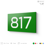 Номер на дверь 817, табличка на дверь для офиса, квартиры, кабинета, аудитории, склада, зеленая 120х70 мм, Айдентика Технолоджи