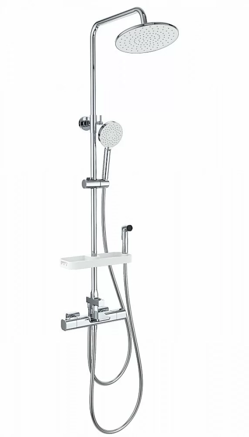 Душевая система с термостатом WONZON & WOGHAND Plate WW-C3017-A1-CR хром