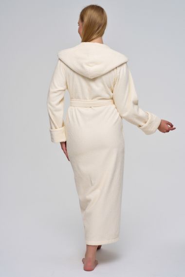 Халат махровый с капюшоном 3879 крем