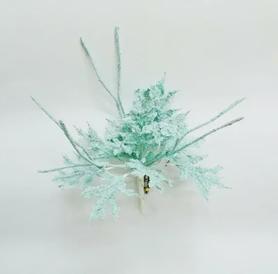 Елочное украшение Коралл Королевский на клипсе 20 см., бирюза, 1 шт., Christmas DeLuxe (86697)