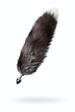 Анальная втулка с хвостом черно-бурой лисы 2,7 см