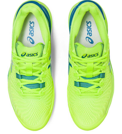 Женские Кроссовки теннисные Asics Gel-Resolution 9 - hazard green/reborn blue