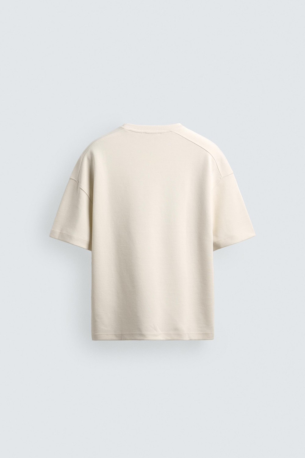 ZARA ТОЛСТОВКА RELAXED FIT ИЗ ИНТЕРЛОКА, ЖЕЛТОВАТО-БЕЛЫЙ