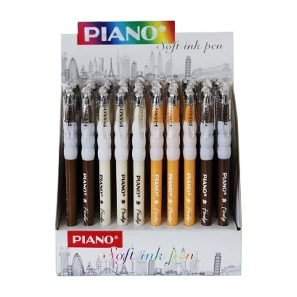 Ручка шариковая, масляная, Piano, синие чернила, 3 цвета корпуса, 50 шт