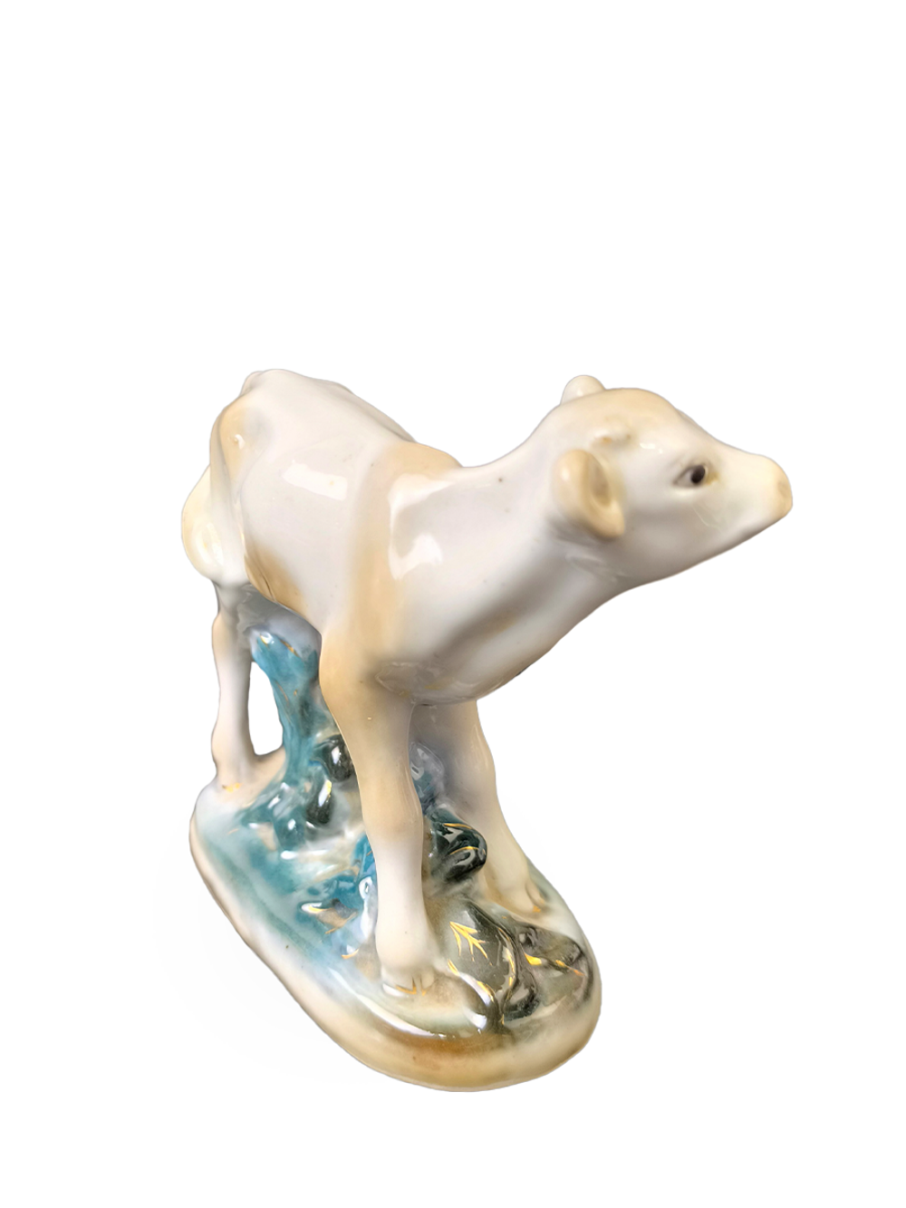 Фарфоровая статуэтка "Телёнок" Гжель