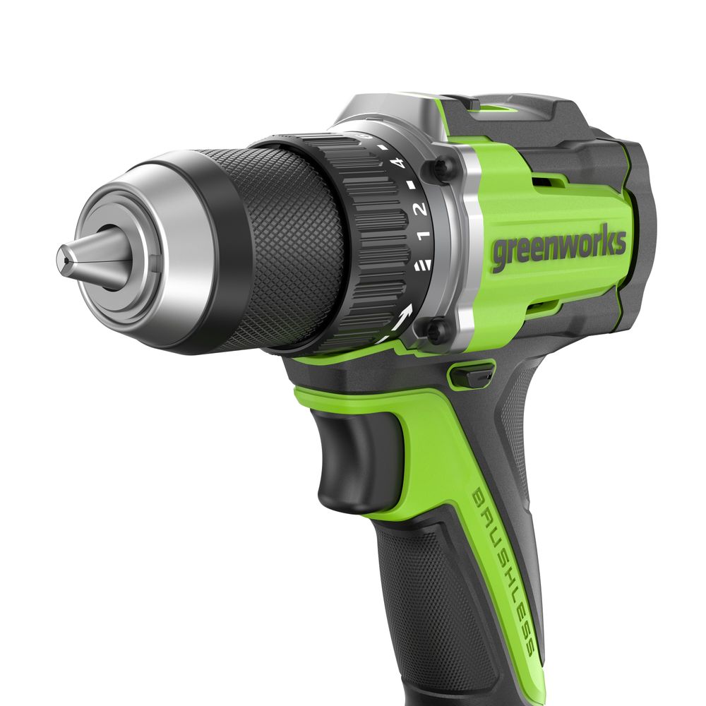 Дрель-шуруповерт акк. Greenworks DD560, 24V, б/щет, 30/60 Нм,13мм, Anti-kickback,1х4Ач,ЗУ,кор (3708407CUB)