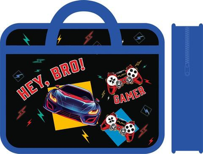 Папка А4 пластиковая, с ручками 330/260/75 "Brother gamer 2025" (Пчелка)