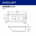 Ванна Excellent Aurum Slim 180x80 WAEX.AUR15WHS белая