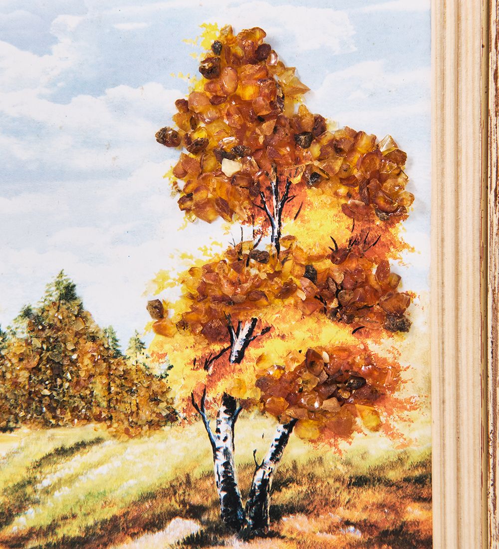 AMB-03/42 Картина «Красота природы» (с янтарной крошкой) H-32см