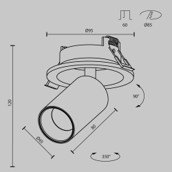 Встраиваемый светильник Technical C071CL-7W3K-WB