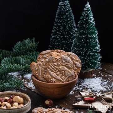 Малая скалка с узором  Зимний городок